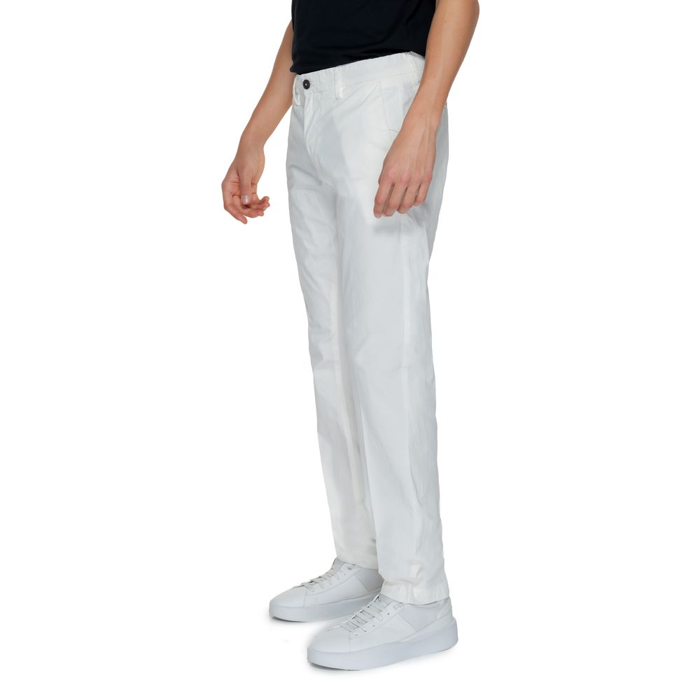 Borghese White Cotton Chino Pants | Regal Royce