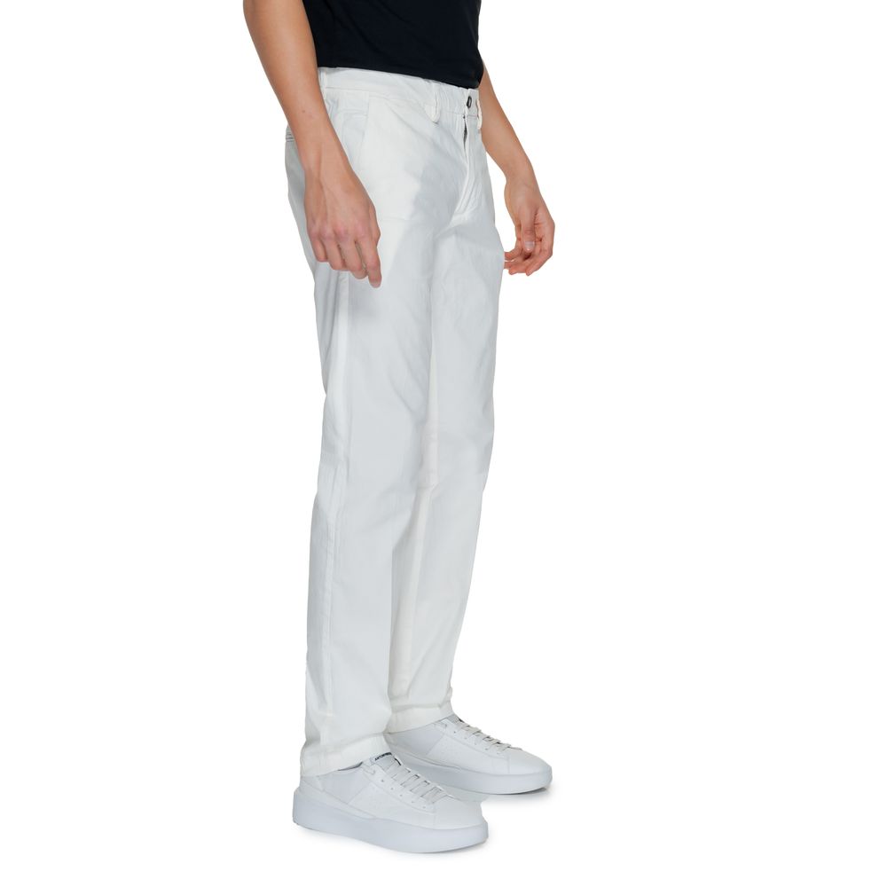 Borghese White Cotton Chino Pants | Regal Royce