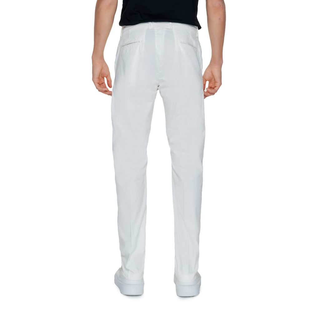 Borghese White Cotton Chino Pants | Regal Royce