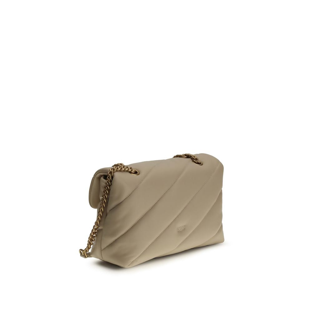 PINKO Beige Calf Leather Bos Taurus Shoulder Bag | Regal Royce