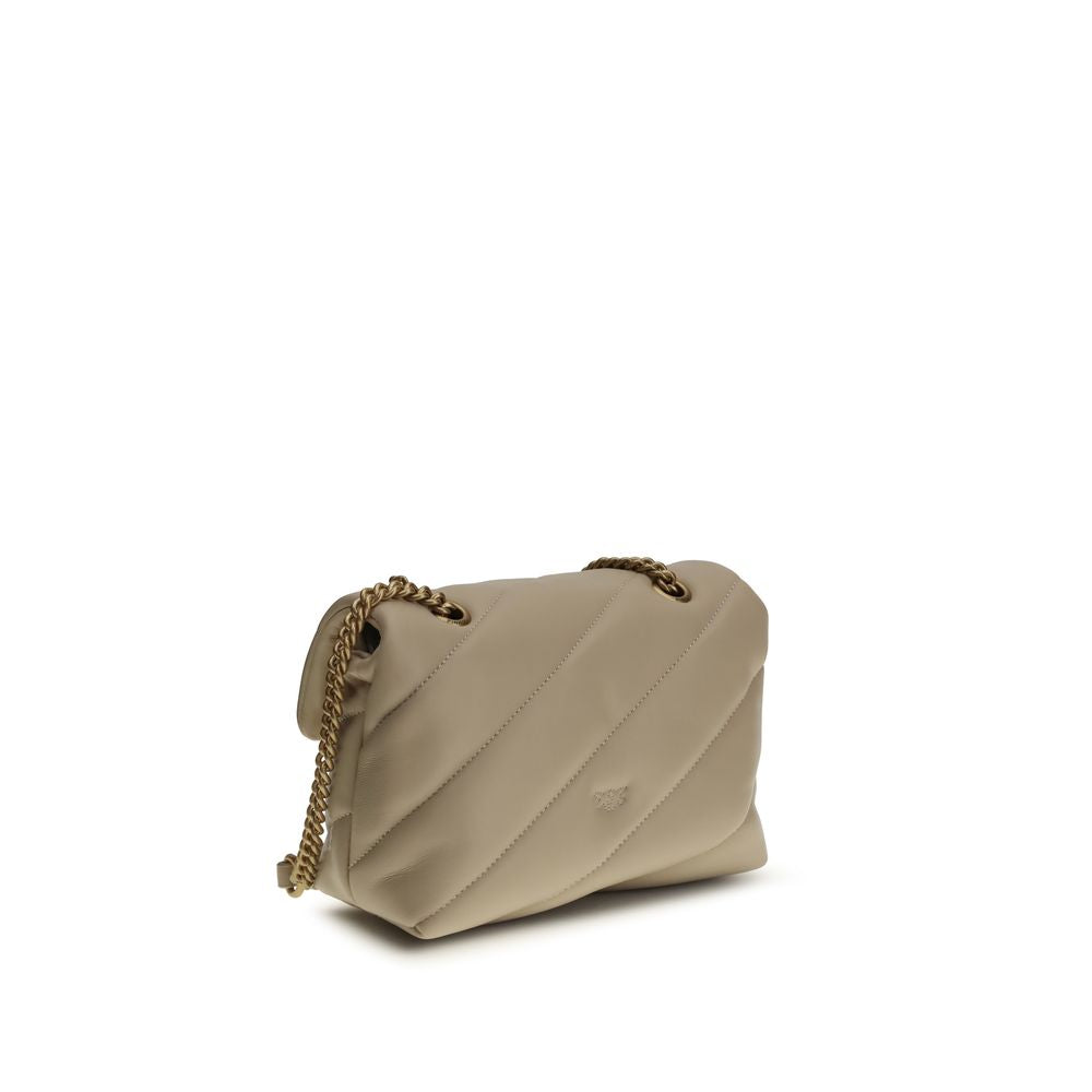 PINKO Beige Calf Leather Bos Taurus Shoulder Bag | Regal Royce