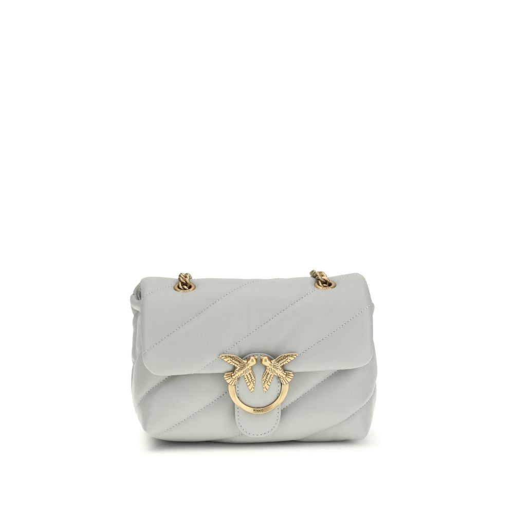 PINKO Gray Calf Leather Bos Taurus Shoulder Bag | Regal Royce