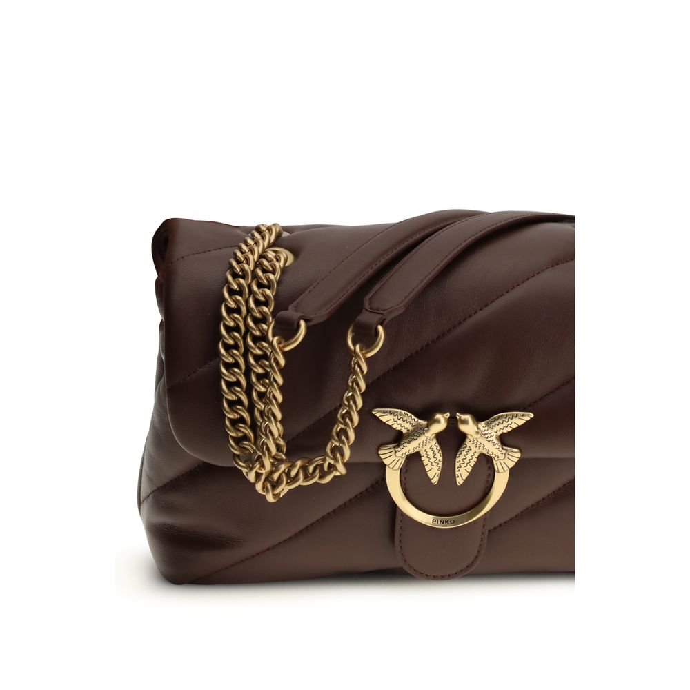 PINKO Brown Calf Leather Bos Taurus Shoulder Bag | Regal Royce