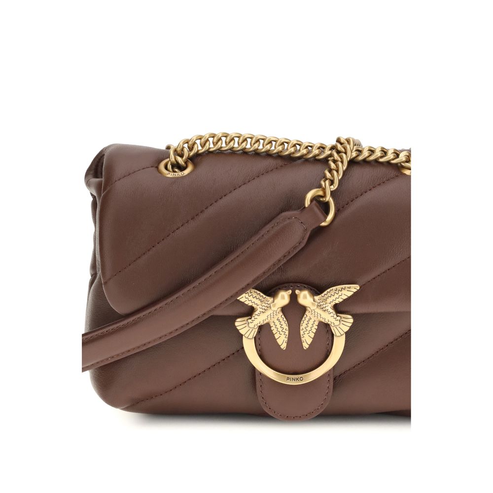 PINKO Brown Calf Leather Bos Taurus Shoulder Bag | Regal Royce