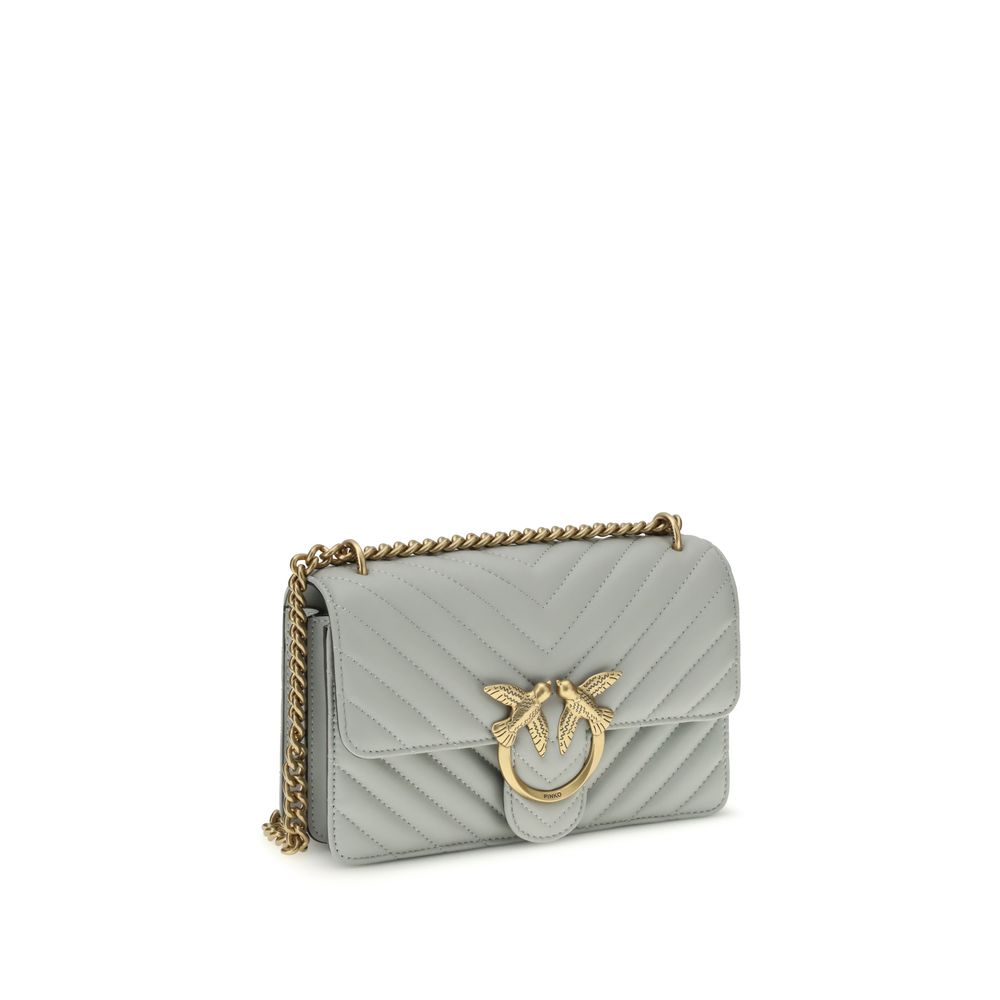 PINKO Gray Calf Leather Bos Taurus Shoulder Bag | Regal Royce