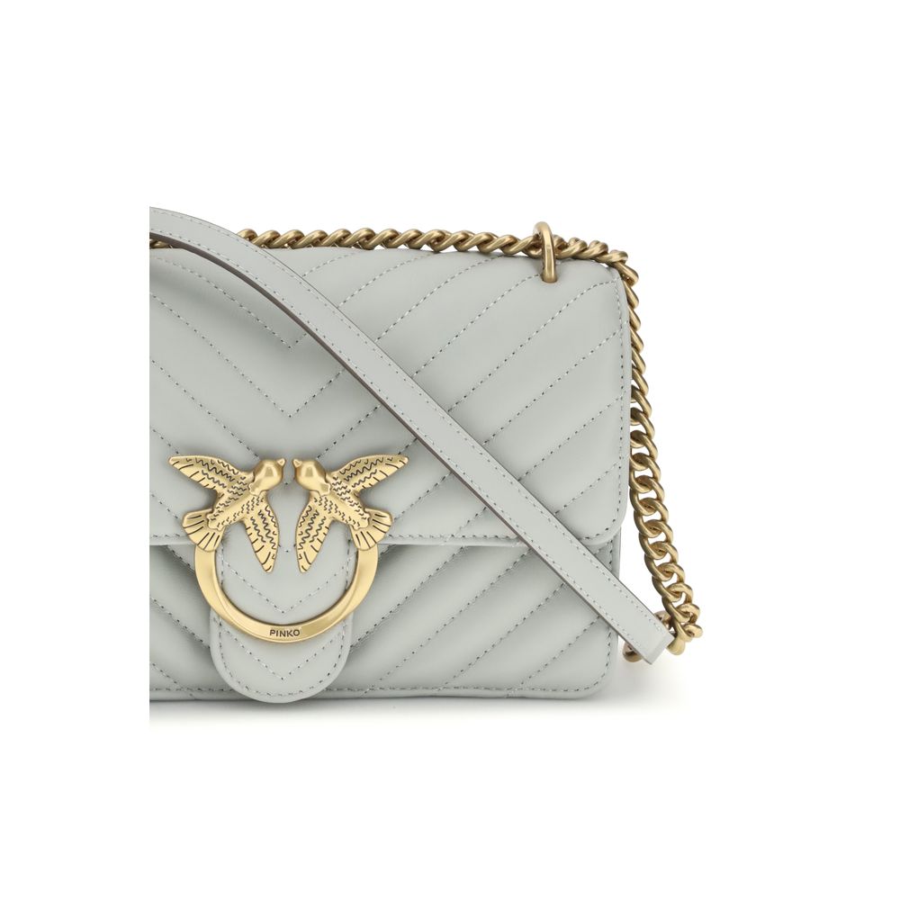 PINKO Gray Calf Leather Bos Taurus Shoulder Bag | Regal Royce