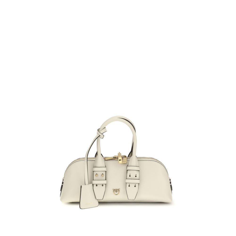PINKO Cream Calf Leather Bos Taurus Handbag | Regal Royce