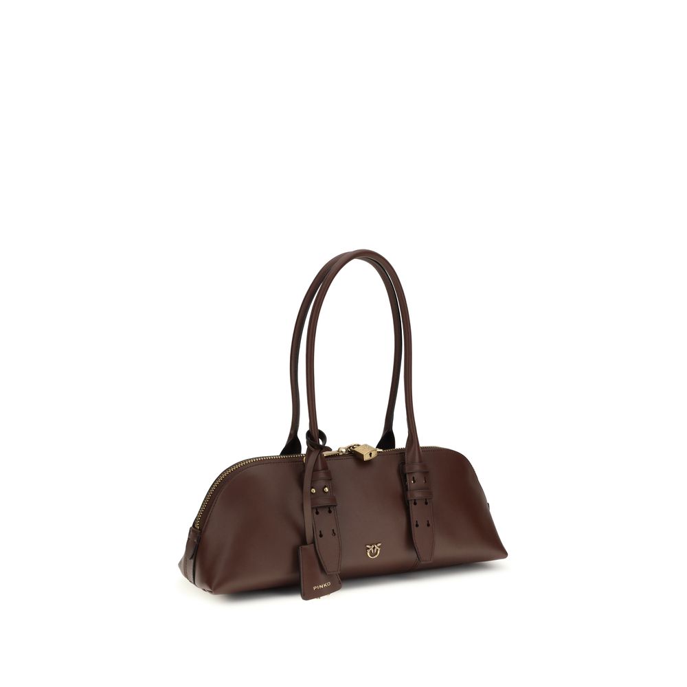 PINKO Brown Calf Leather Bos Taurus Shoulder Bag | Regal Royce