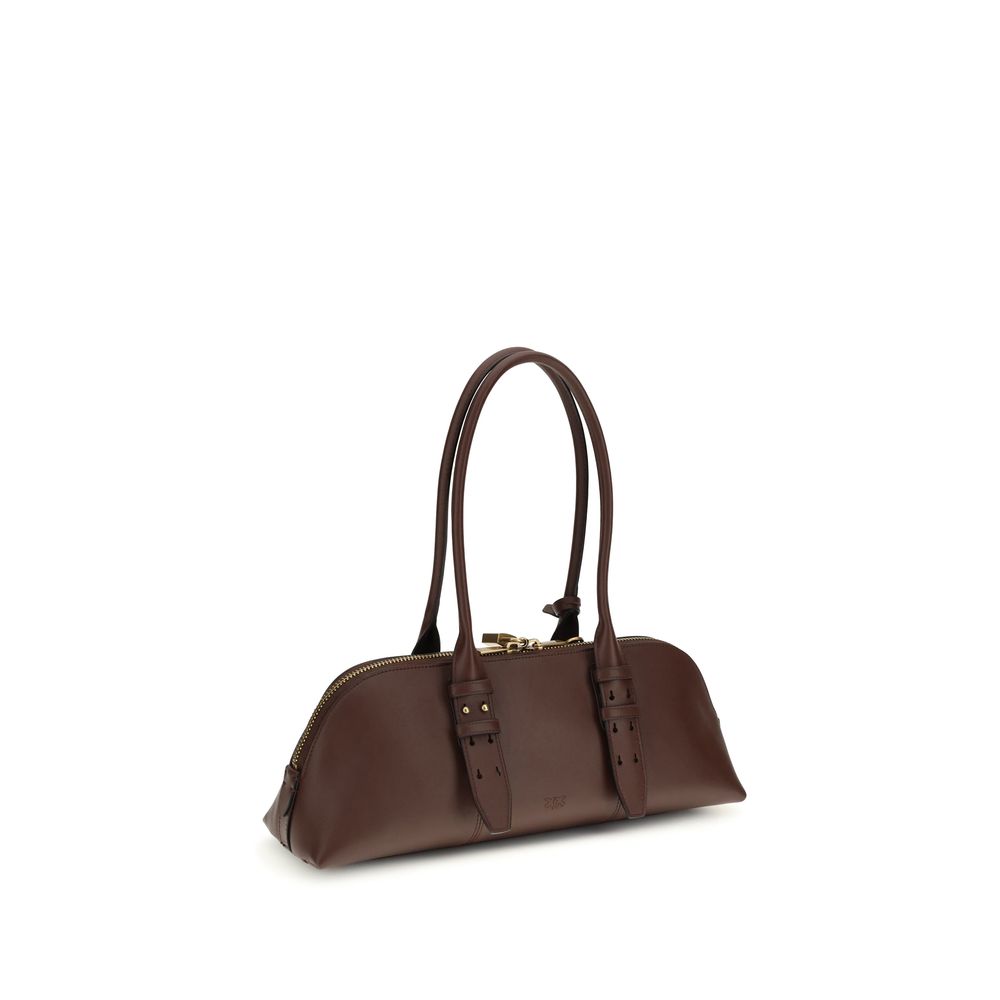 PINKO Brown Calf Leather Bos Taurus Shoulder Bag | Regal Royce