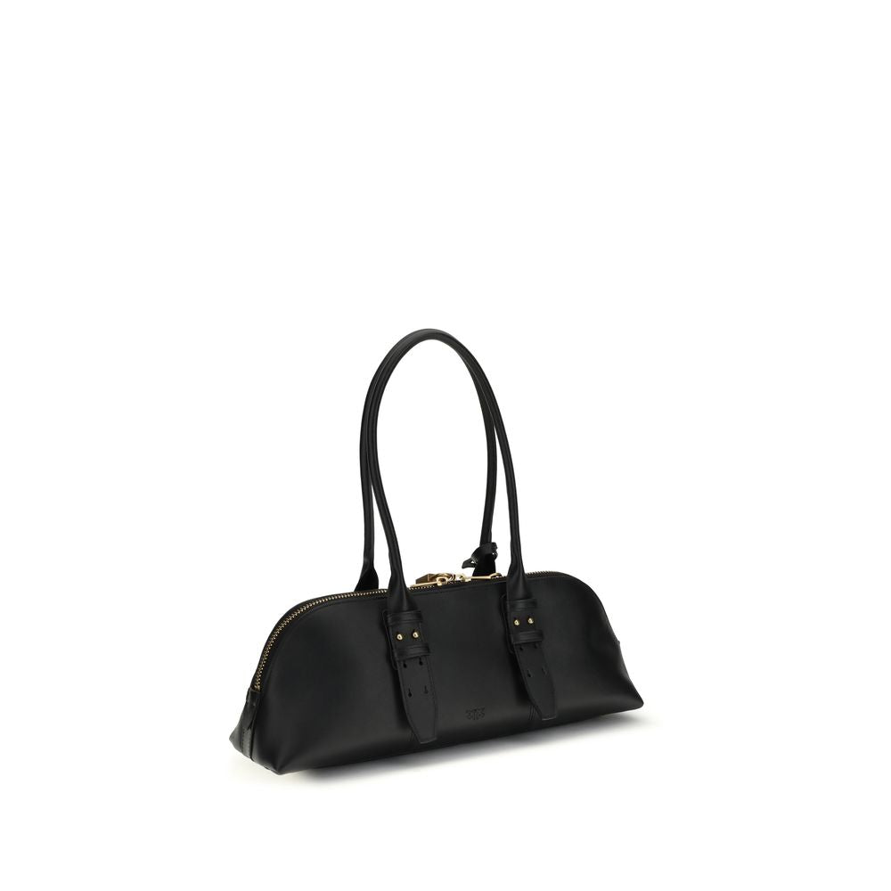 PINKO Black Calf Leather Bos Taurus Shoulder Bag | Regal Royce
