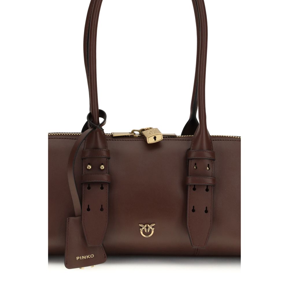 PINKO Brown Calf Leather Bos Taurus Shoulder Bag | Regal Royce