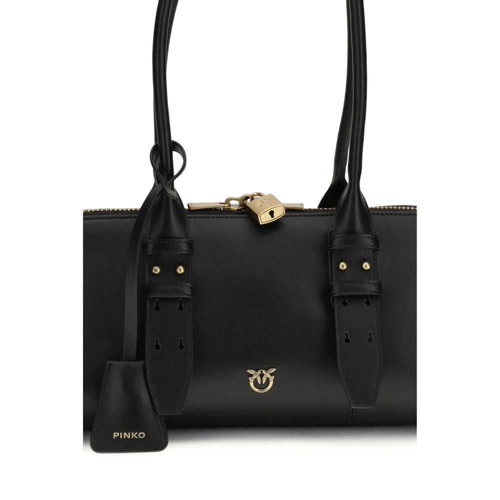 PINKO Black Calf Leather Bos Taurus Shoulder Bag | Regal Royce