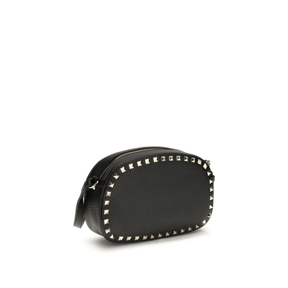 Valentino Garavani Black Calf Leather Bos Taurus Shoulder Bag | Regal Royce