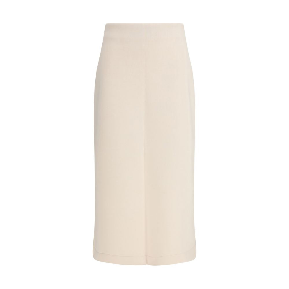 Fabiana Filippi Cream Modal Midi Skirt | Regal Royce