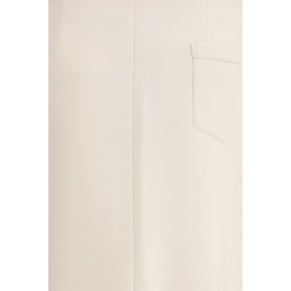 Fabiana Filippi Cream Modal Midi Skirt | Regal Royce