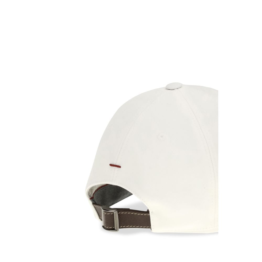 Brunello Cucinelli White Cotton Cap (Baseball Hat) | Regal Royce