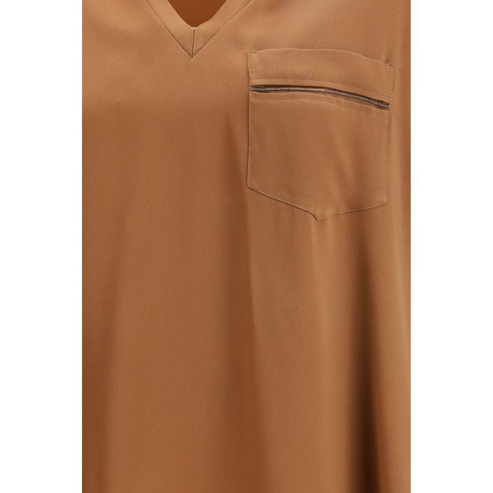 Fabiana Filippi Beige Viscose T-Shirt | Regal Royce