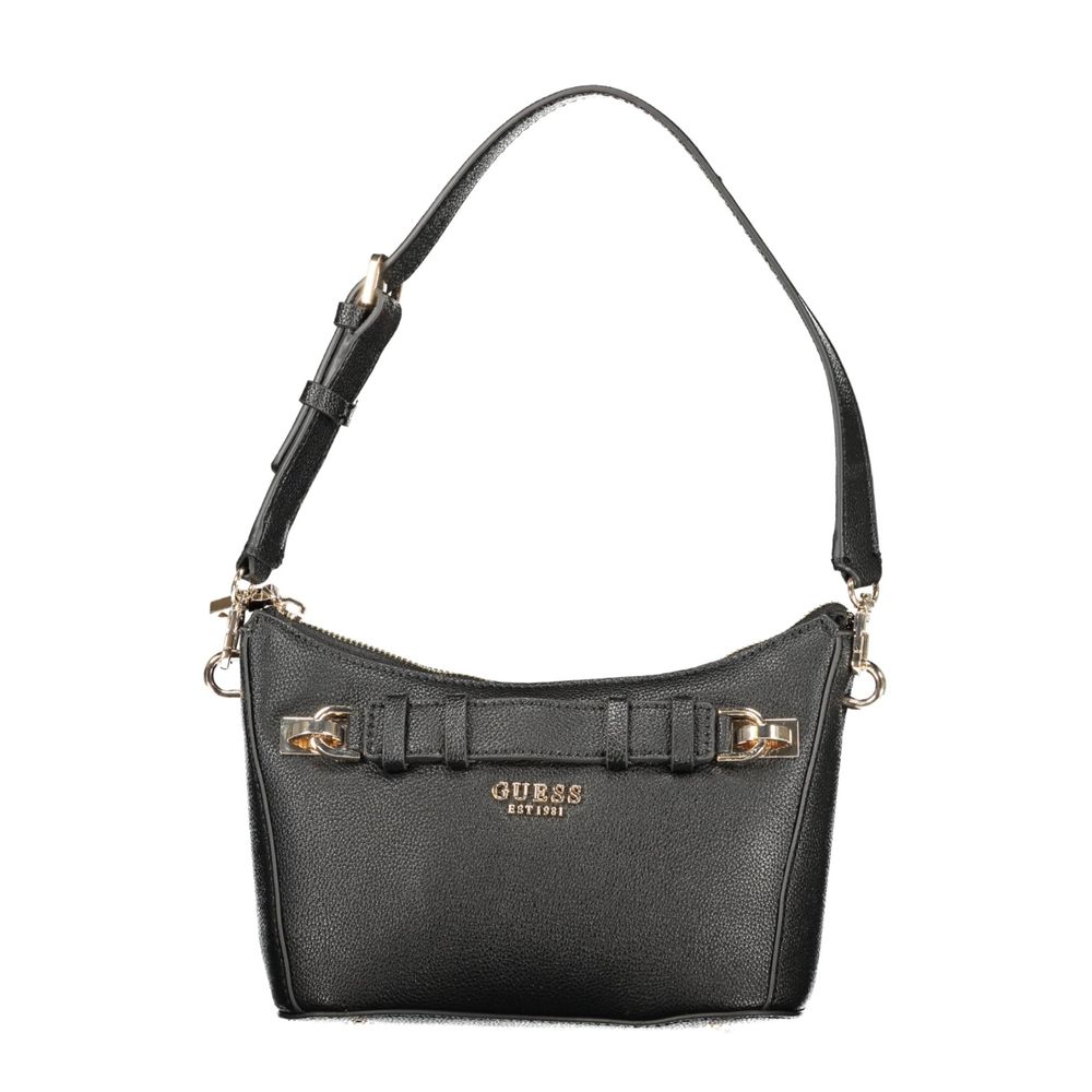 Guess Jeans Black Polyurethane Women Handbag | Regal Royce