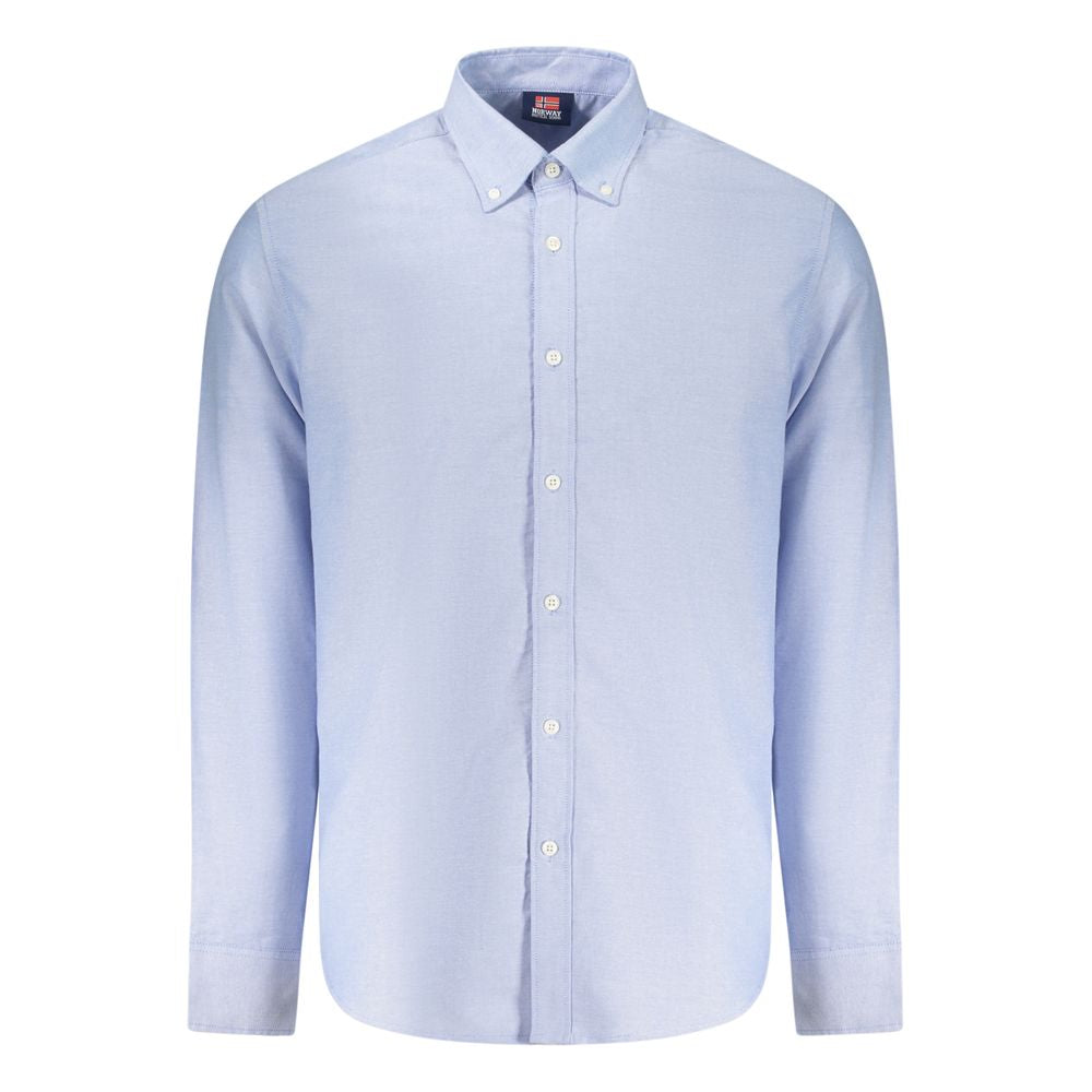 Norway 1963 Azzurro Cotton Men Shirt | Regal Royce