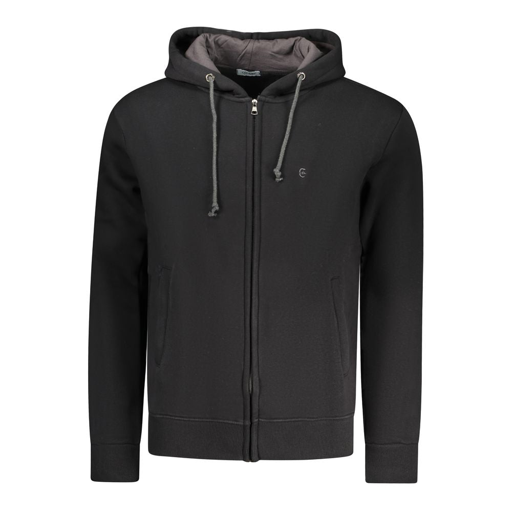 Coveri Moving Black Cotton Men's Hooded Sweatshirt | Regal Royce
