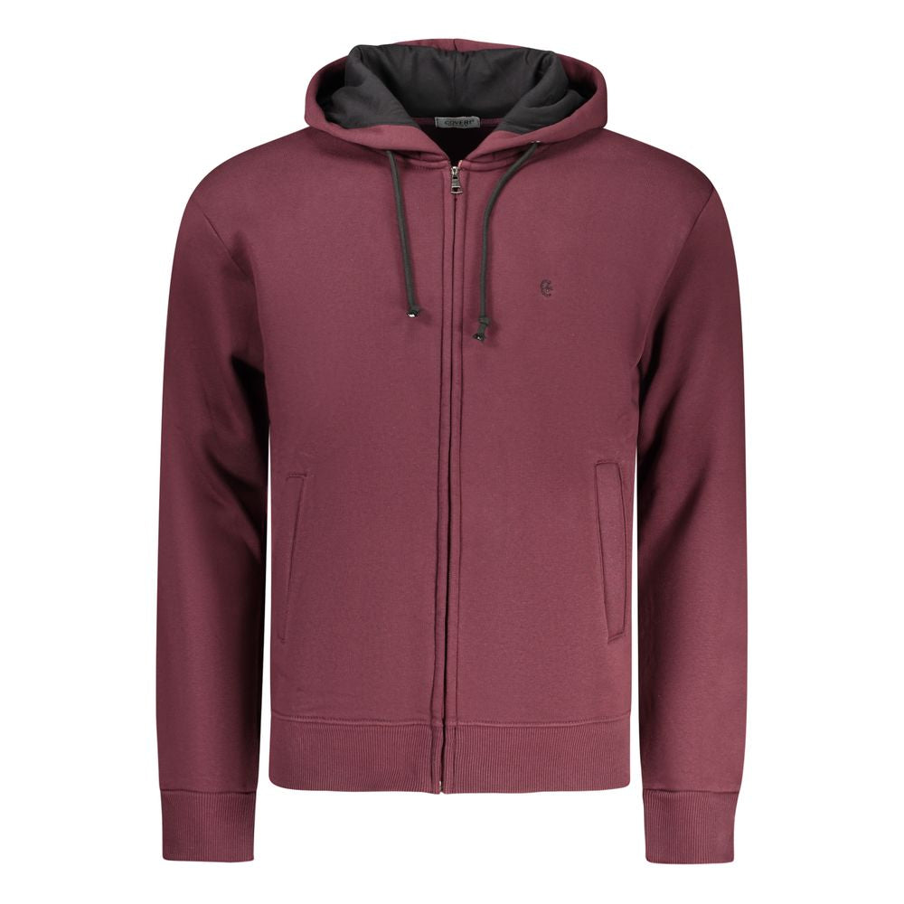 Coveri Moving Red Cotton Men's Hooded Sweatshirt