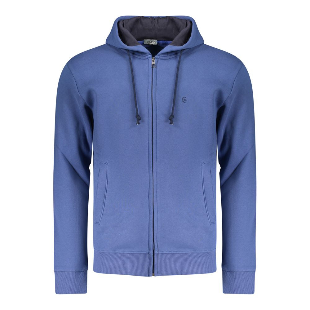Coveri Moving Blue Cotton Men's Hoodie Sweatshirt | Regal Royce