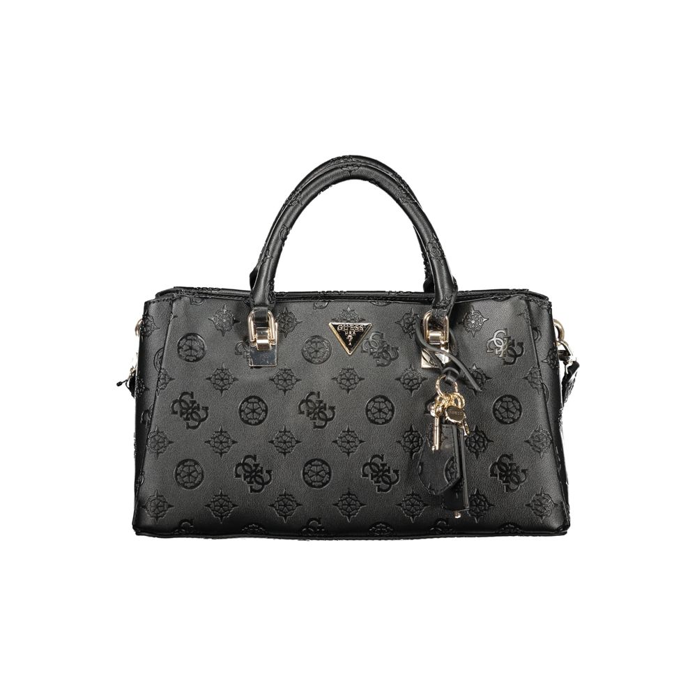 Guess Jeans Black Polyurethane Women Handbag | Regal Royce