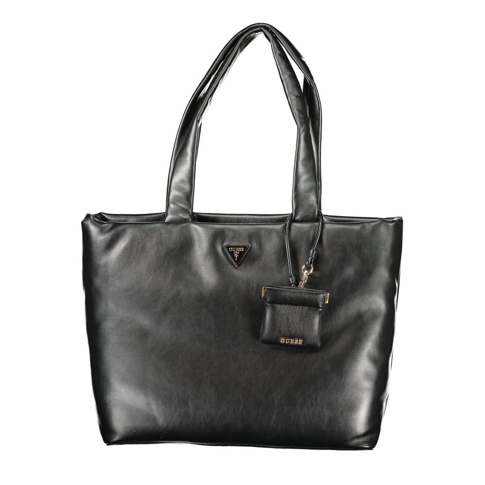 Guess Jeans Black Polyurethane Women's Handbag | Regal Royce