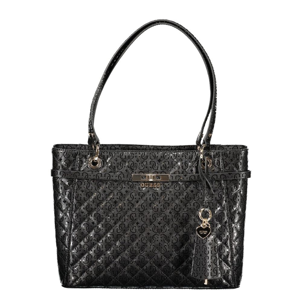Guess Jeans Black Polyurethane Women's Handbag | Regal Royce