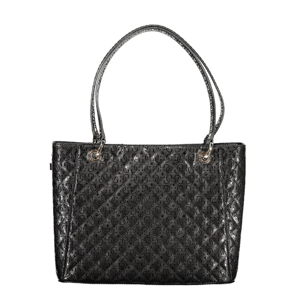 Guess Jeans Black Polyurethane Women's Handbag | Regal Royce