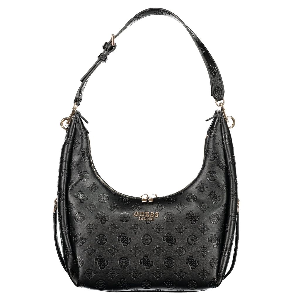 Guess Jeans Black Polyurethane Women's Handbag | Regal Royce