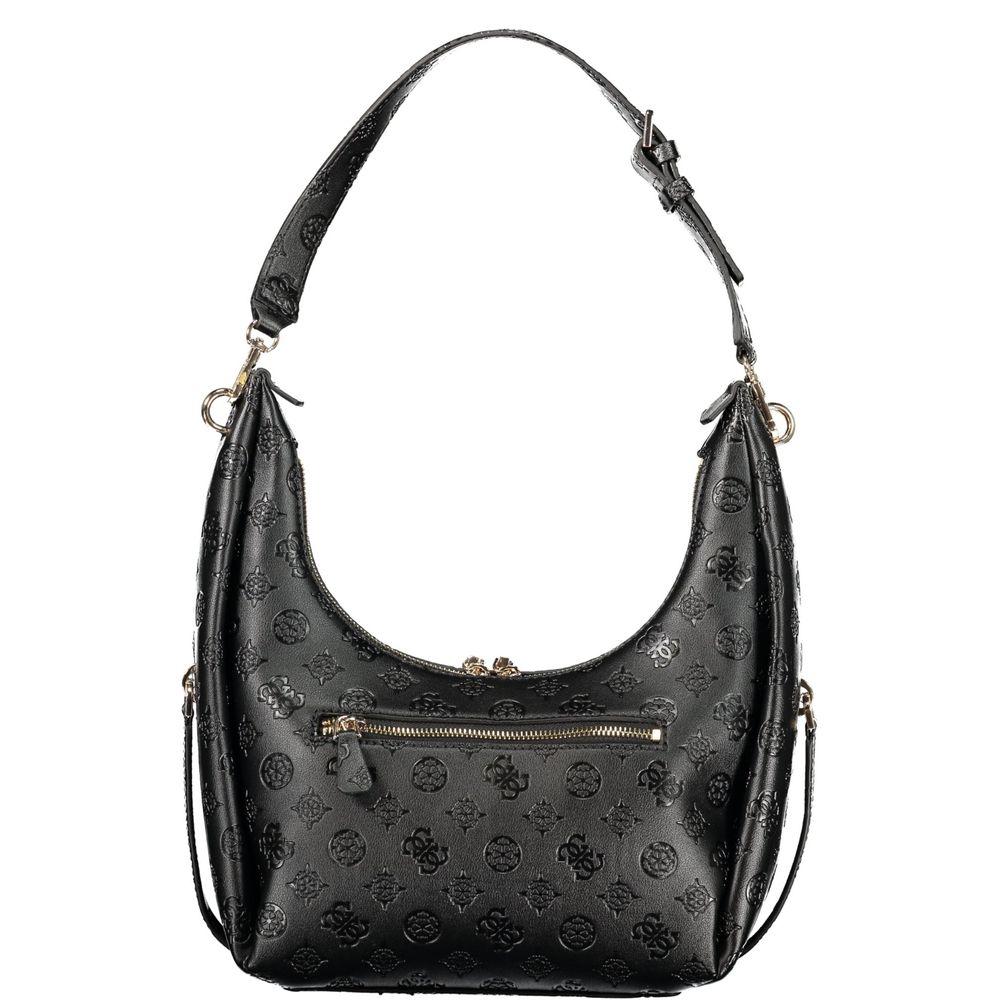 Guess Jeans Black Polyurethane Women's Handbag | Regal Royce