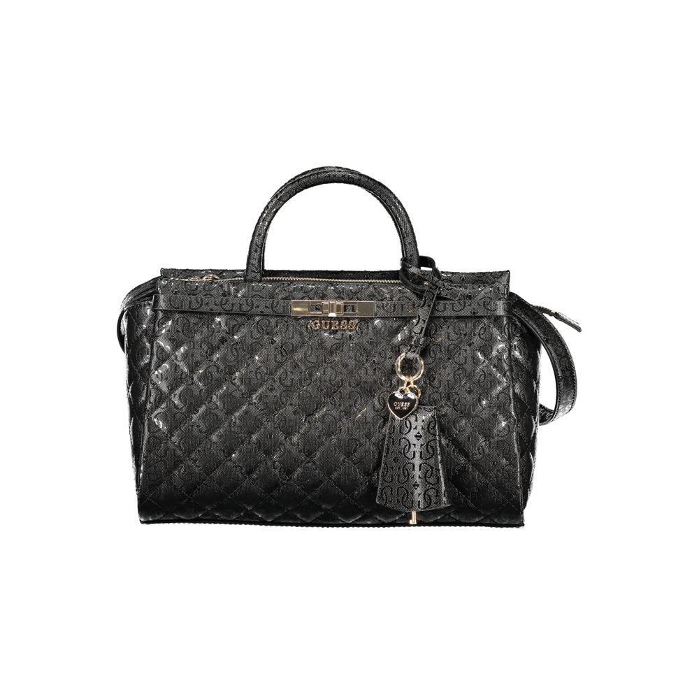 Guess Jeans Black Polyurethane Women's Handbag | Regal Royce