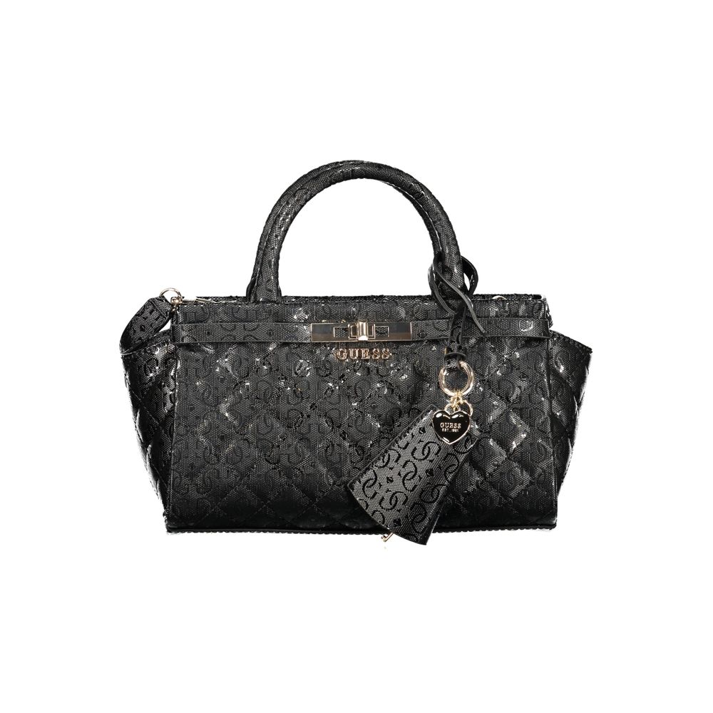 Guess Jeans Black Polyurethane Women Handbag | Regal Royce