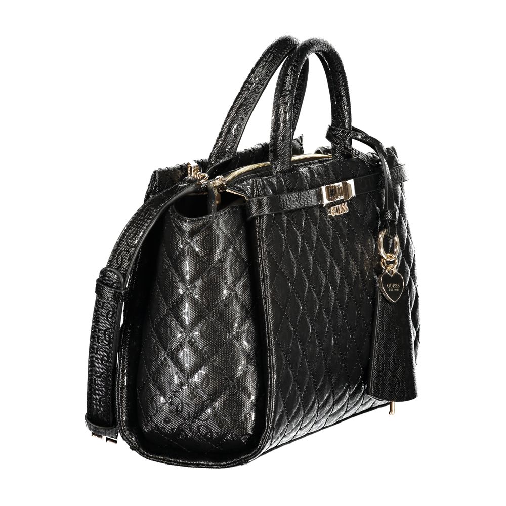 Guess Jeans Black Polyurethane Women's Handbag | Regal Royce
