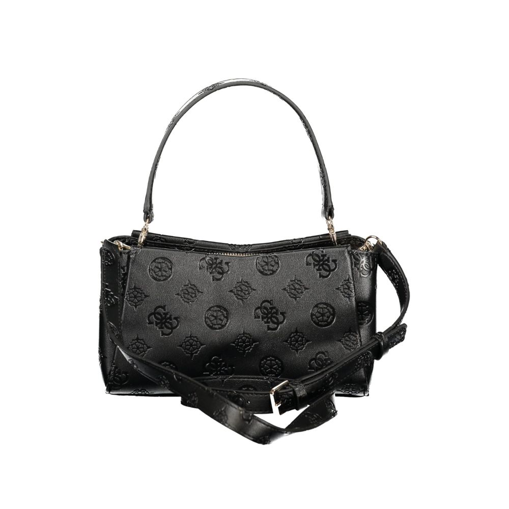 Guess Jeans Black Polyurethane Women's Handbag | Regal Royce