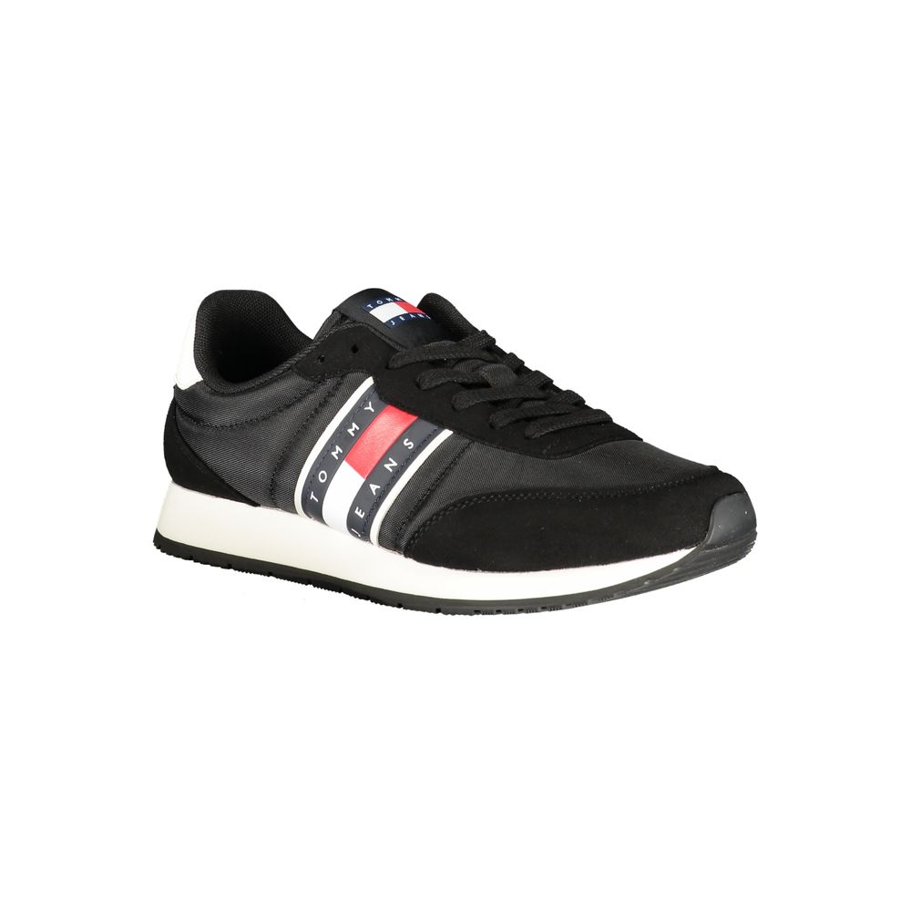 Tommy Hilfiger Black Polyurethane Men Sneaker | Regal Royce