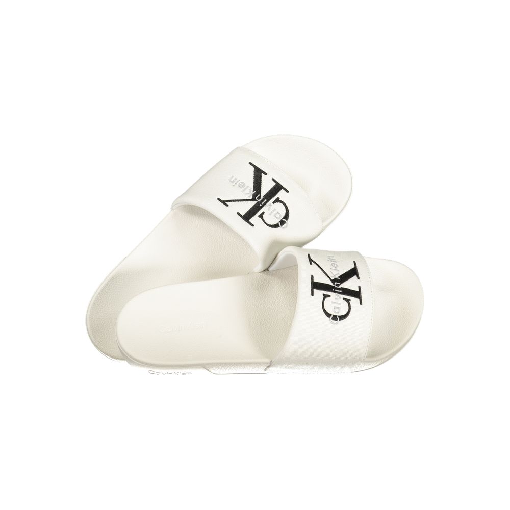 Calvin Klein White Polyurethane Men Slipper | Regal Royce