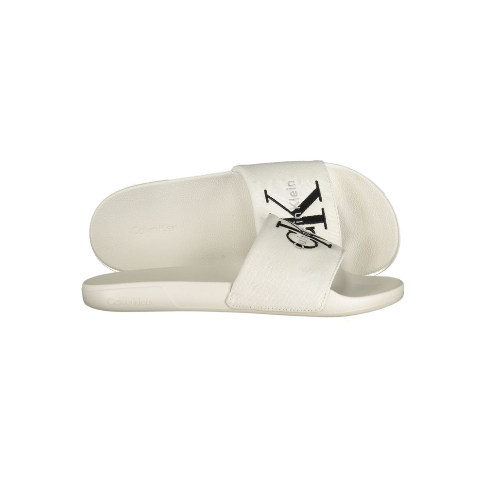 Calvin Klein White Polyurethane Men Slipper | Regal Royce