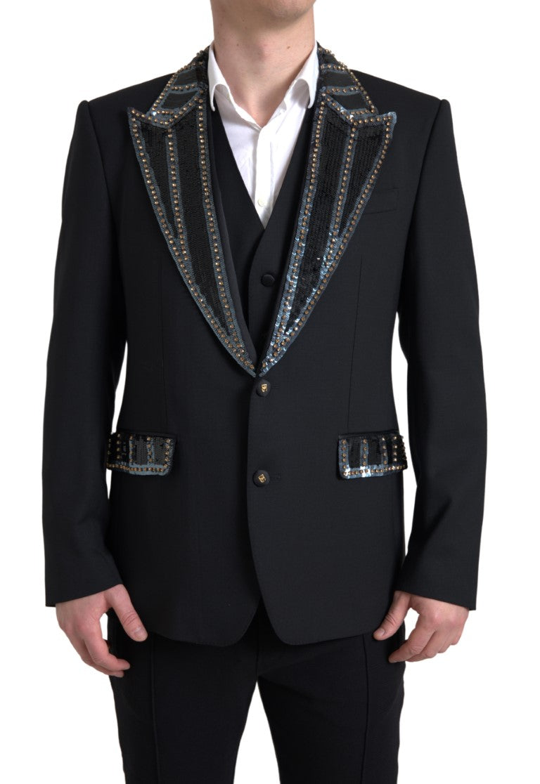 Dolce & Gabbana Black Wool Two-Piece Suit | Regal Royce
