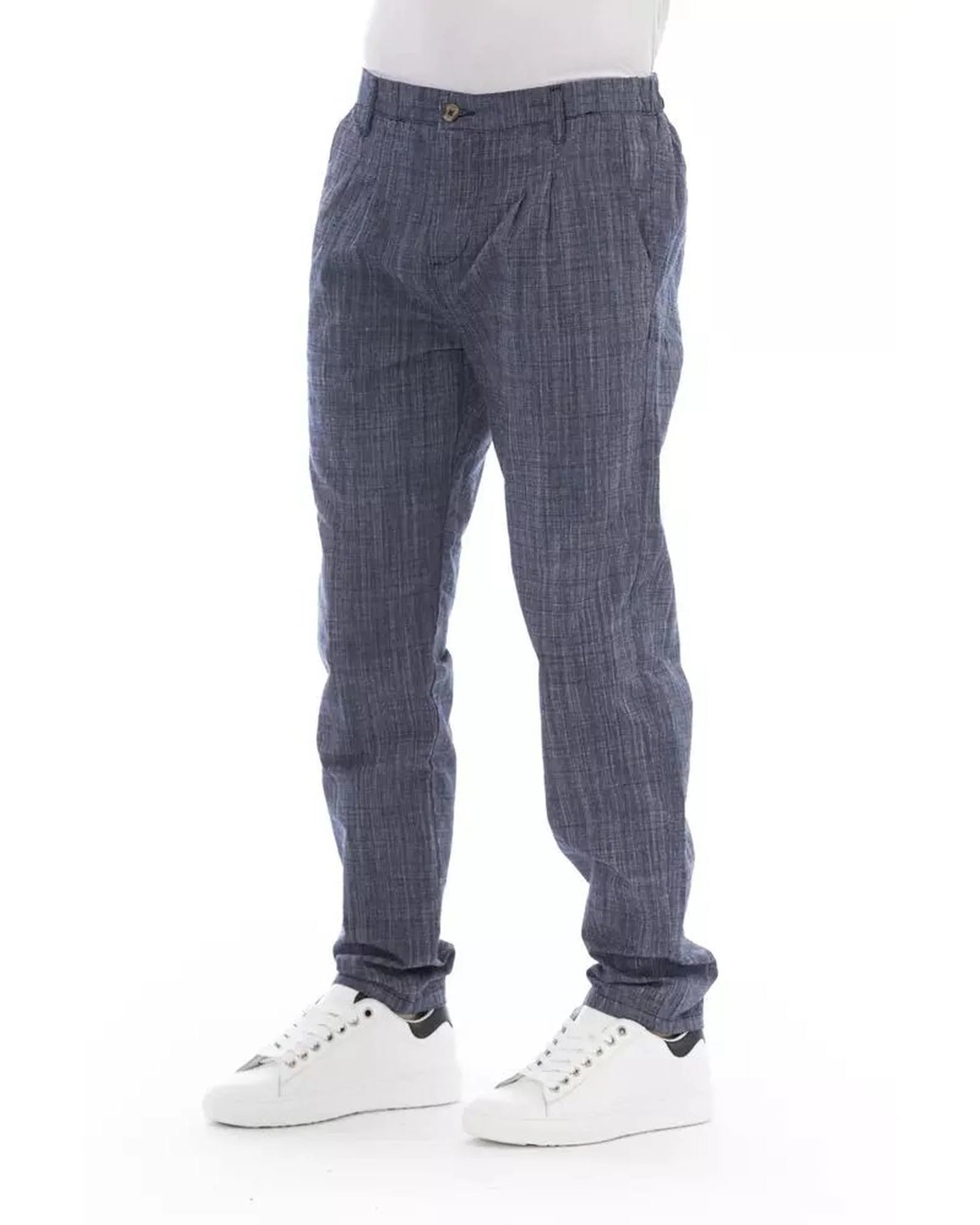Baldinini Trend Blue Cotton Chino Pants | Regal Royce