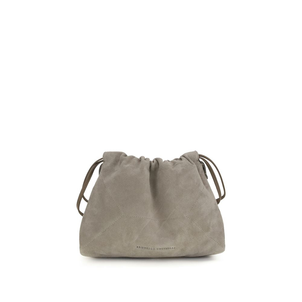 Brunello Cucinelli Gray Calf Leather Bos Taurus Clutch Bag | Regal Royce