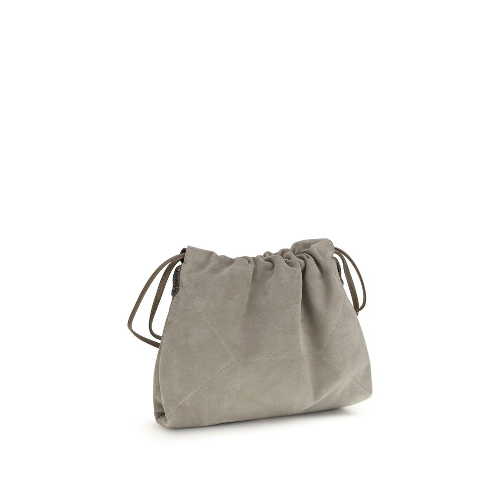 Brunello Cucinelli Gray Calf Leather Bos Taurus Clutch Bag | Regal Royce