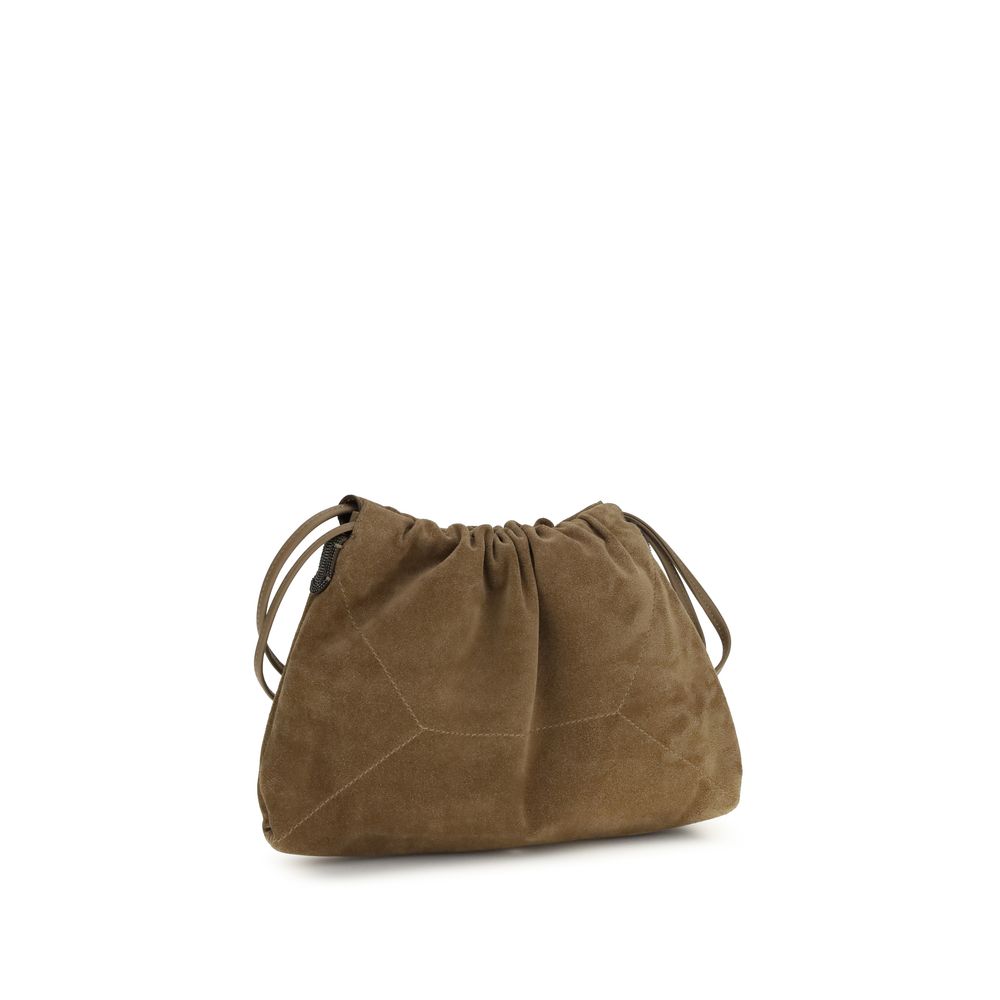 Brunello Cucinelli Brown Calf Leather Bos Taurus Clutch Bag | Regal Royce