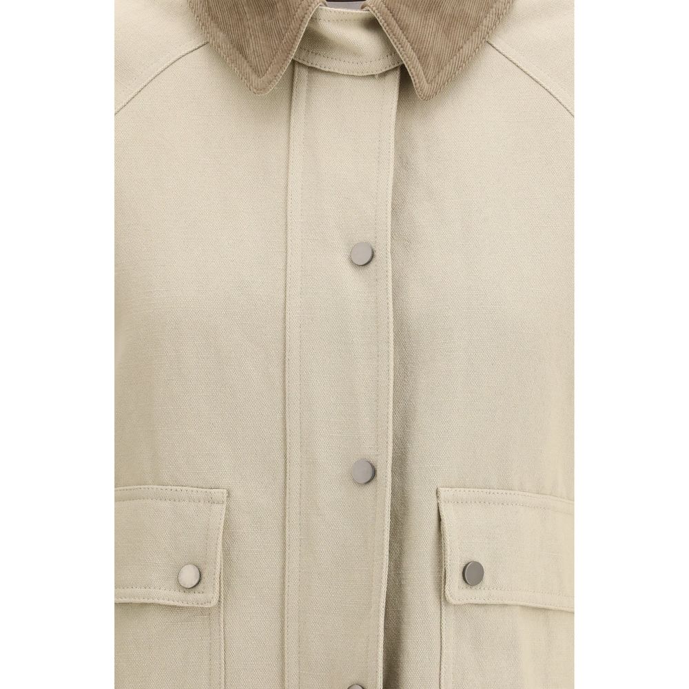 Brunello Cucinelli Beige Cotton Coat | Regal Royce