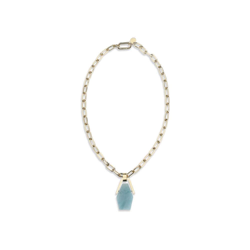 La Double J Light Blue Brass Necklace | Regal Royce