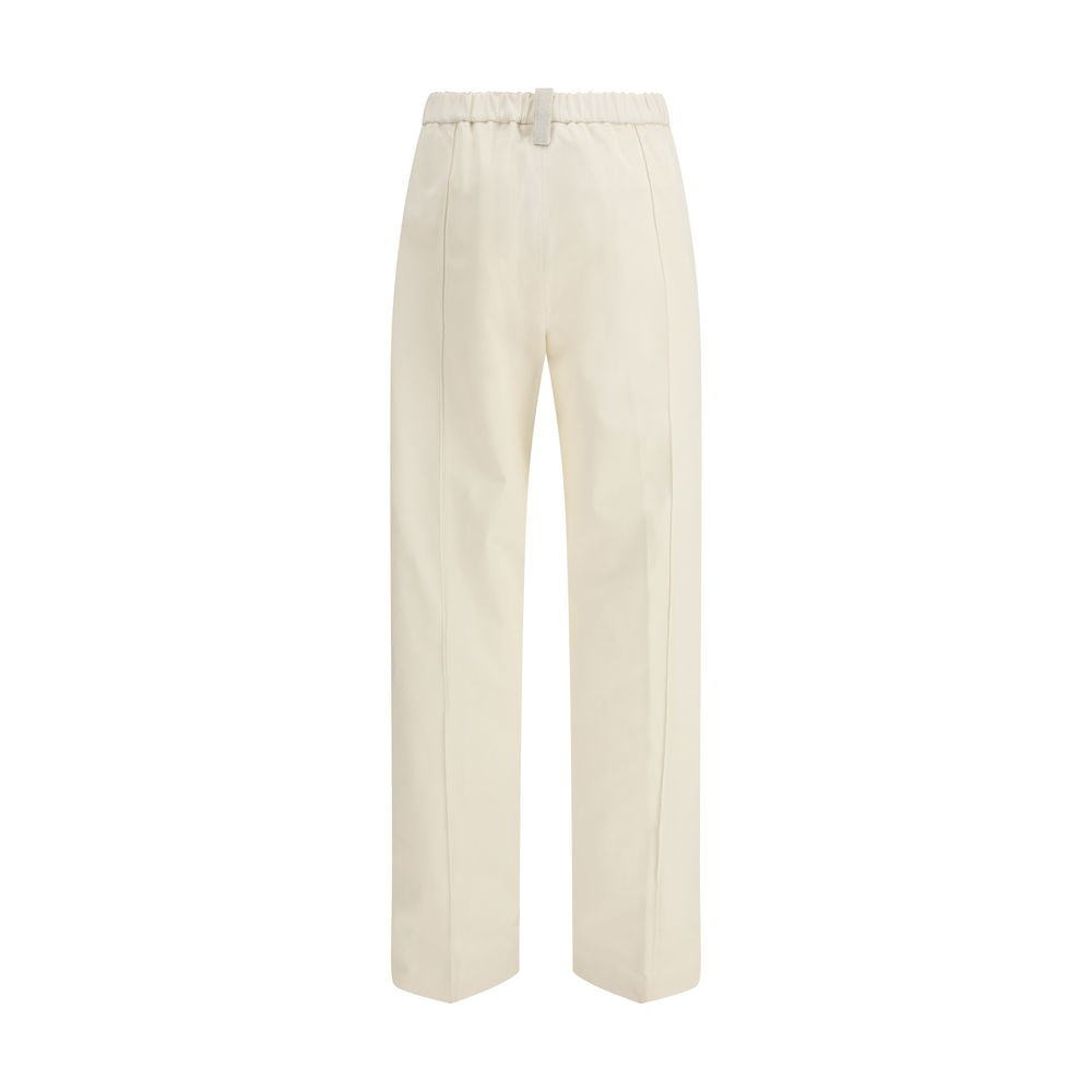 Fabiana Filippi Cream Cotton Casual Pants | Regal Royce