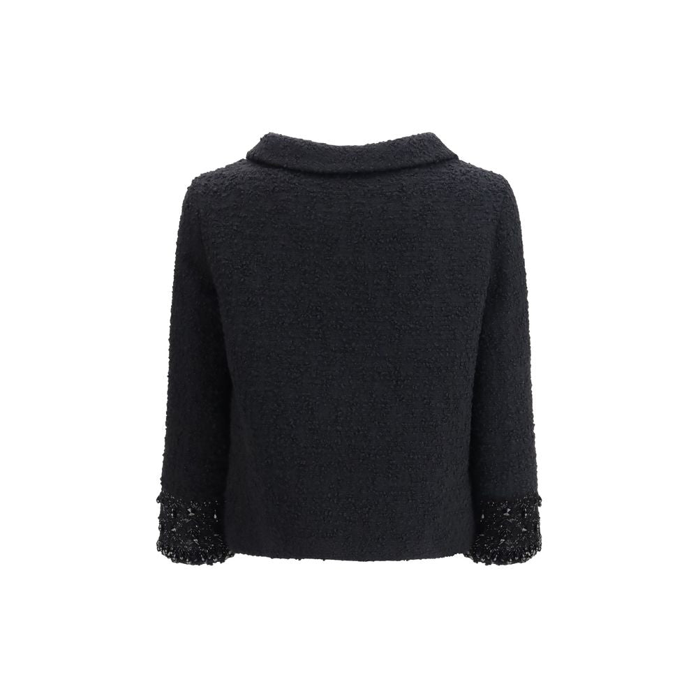 Valentino Black Fleece Wool Coat | Regal Royce