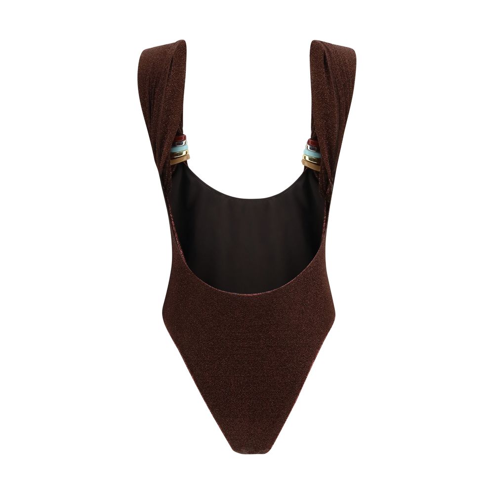 Oséree Brown Polyamide One-Piece Swimsuit | Regal Royce