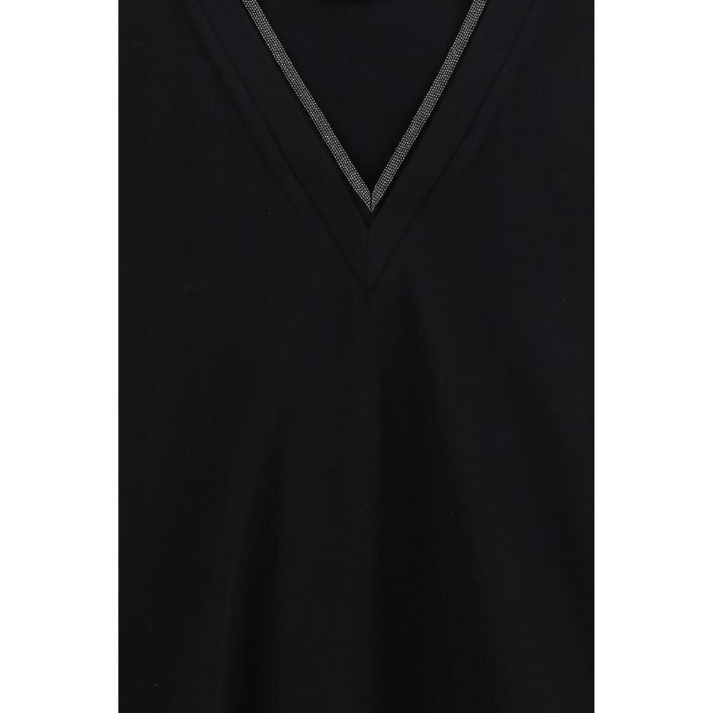Brunello Cucinelli Black Cotton T-Shirt | Regal Royce